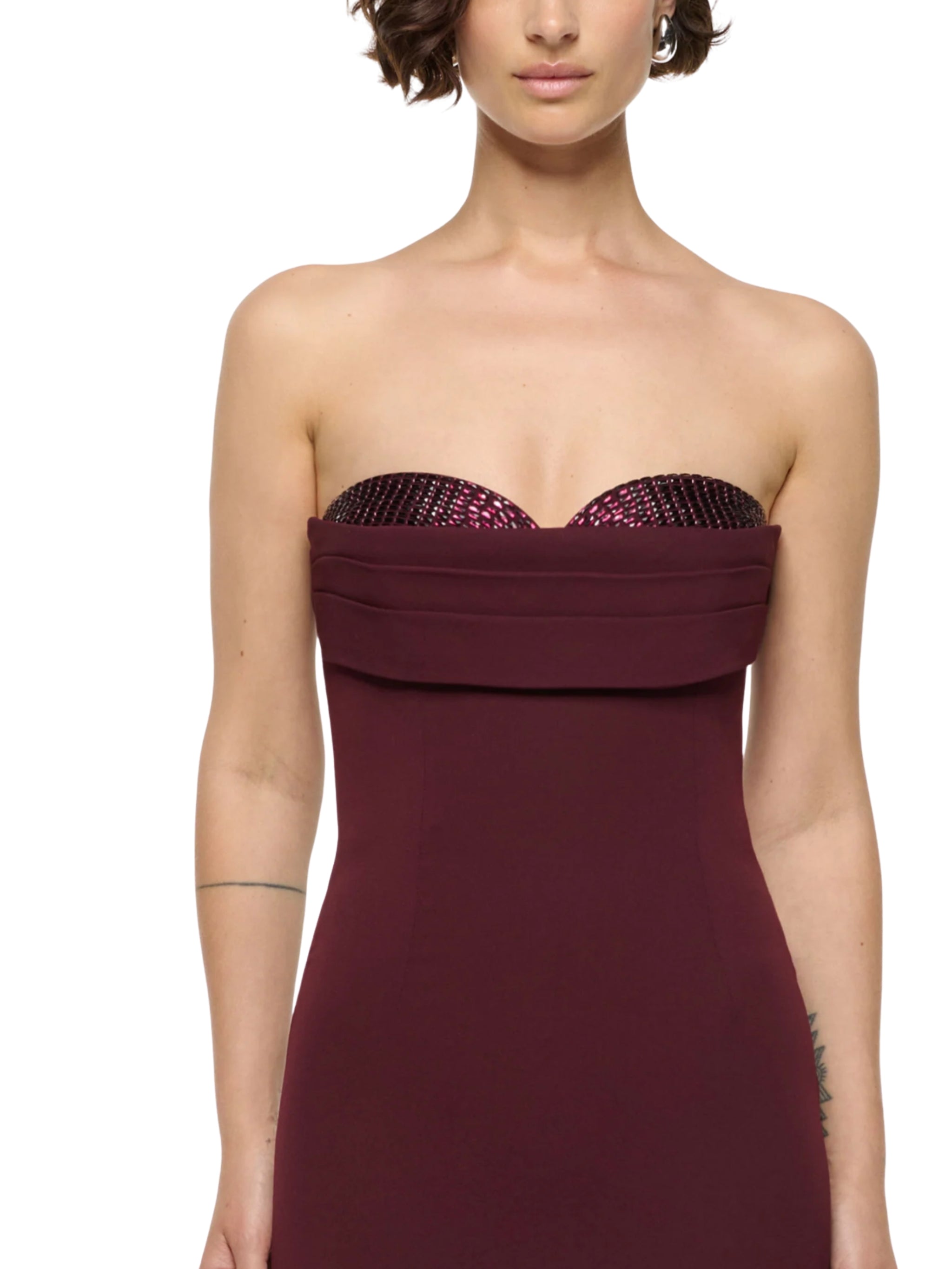 DIAMANTE CONTRAST BUST LIGHT CADY GOWN