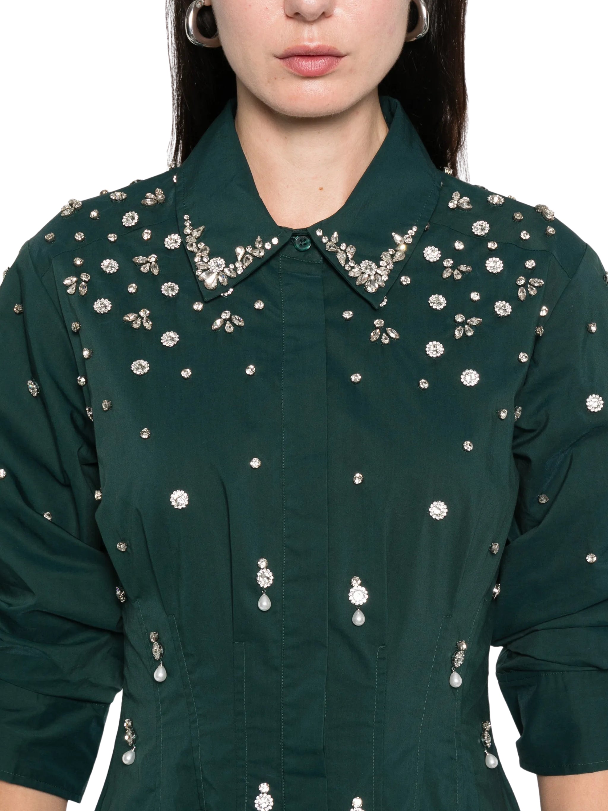 Jazz Embellished Pintuck Midi Dress