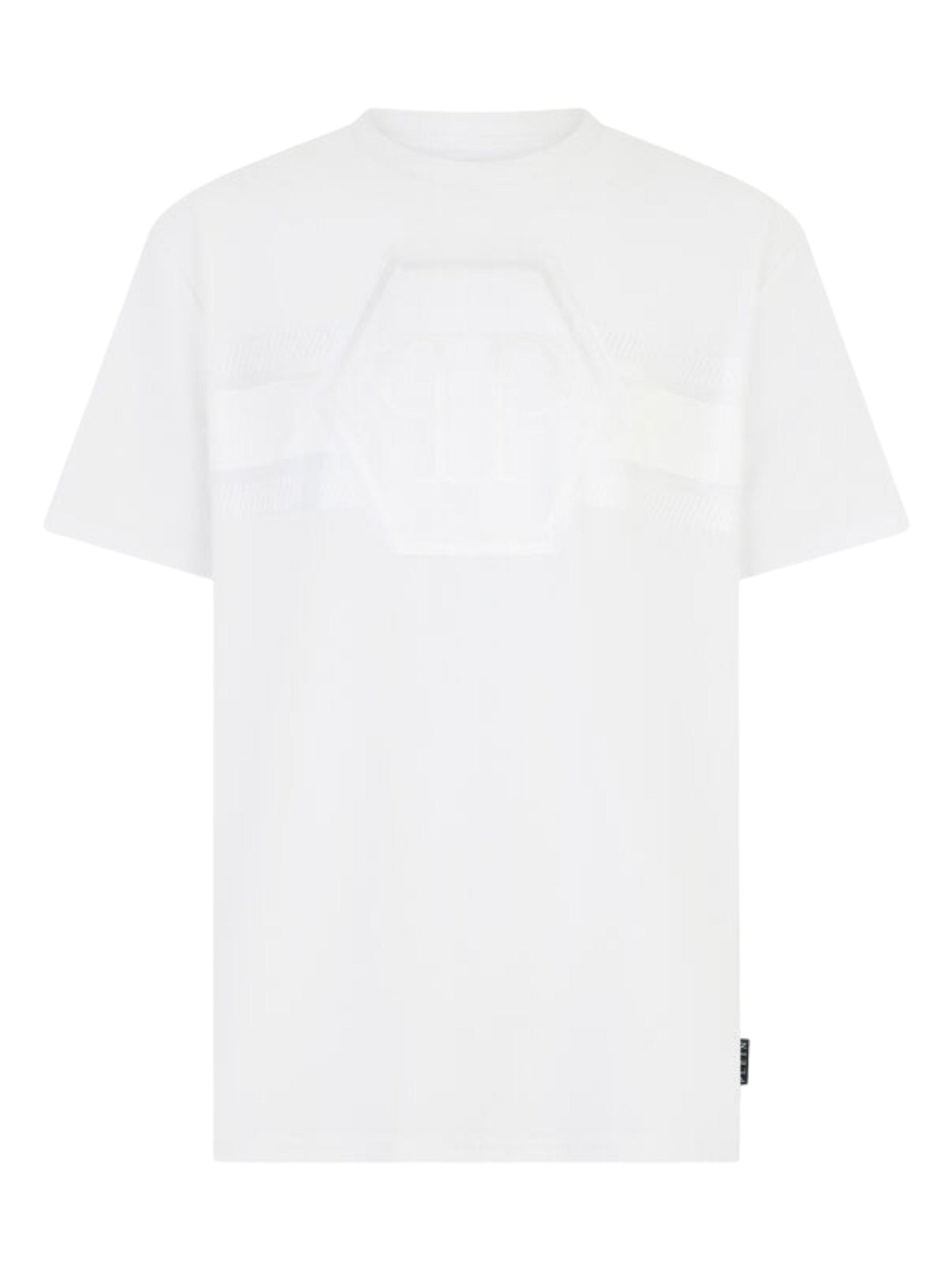 Round neck t-shirt jacquard hexagon line