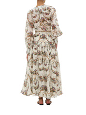 FITTED WAIST GATHERED SKIRT WITH LINING