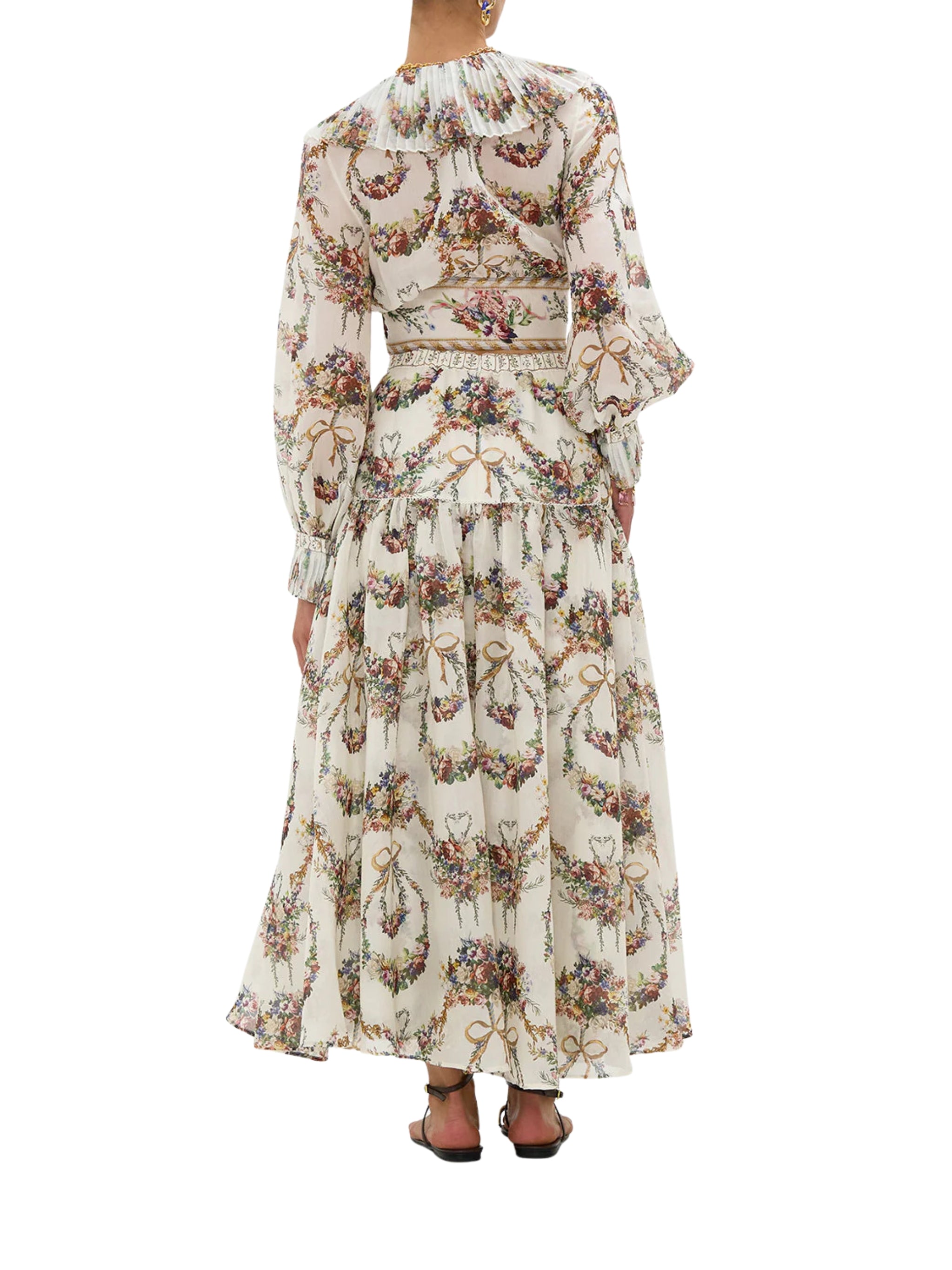 FITTED WAIST GATHERED SKIRT WITH LINING