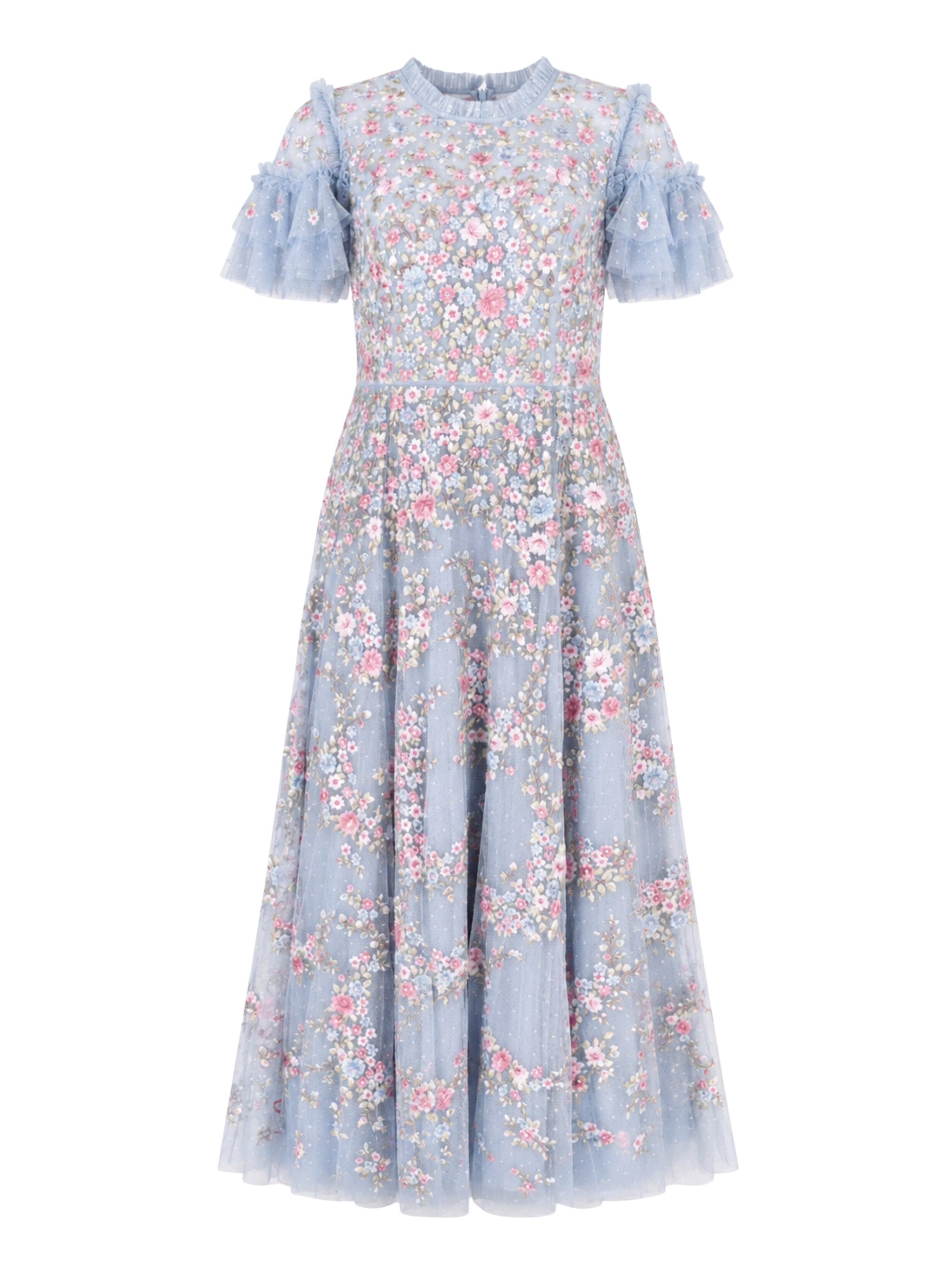 Lunaria wreath round neck ankle gown