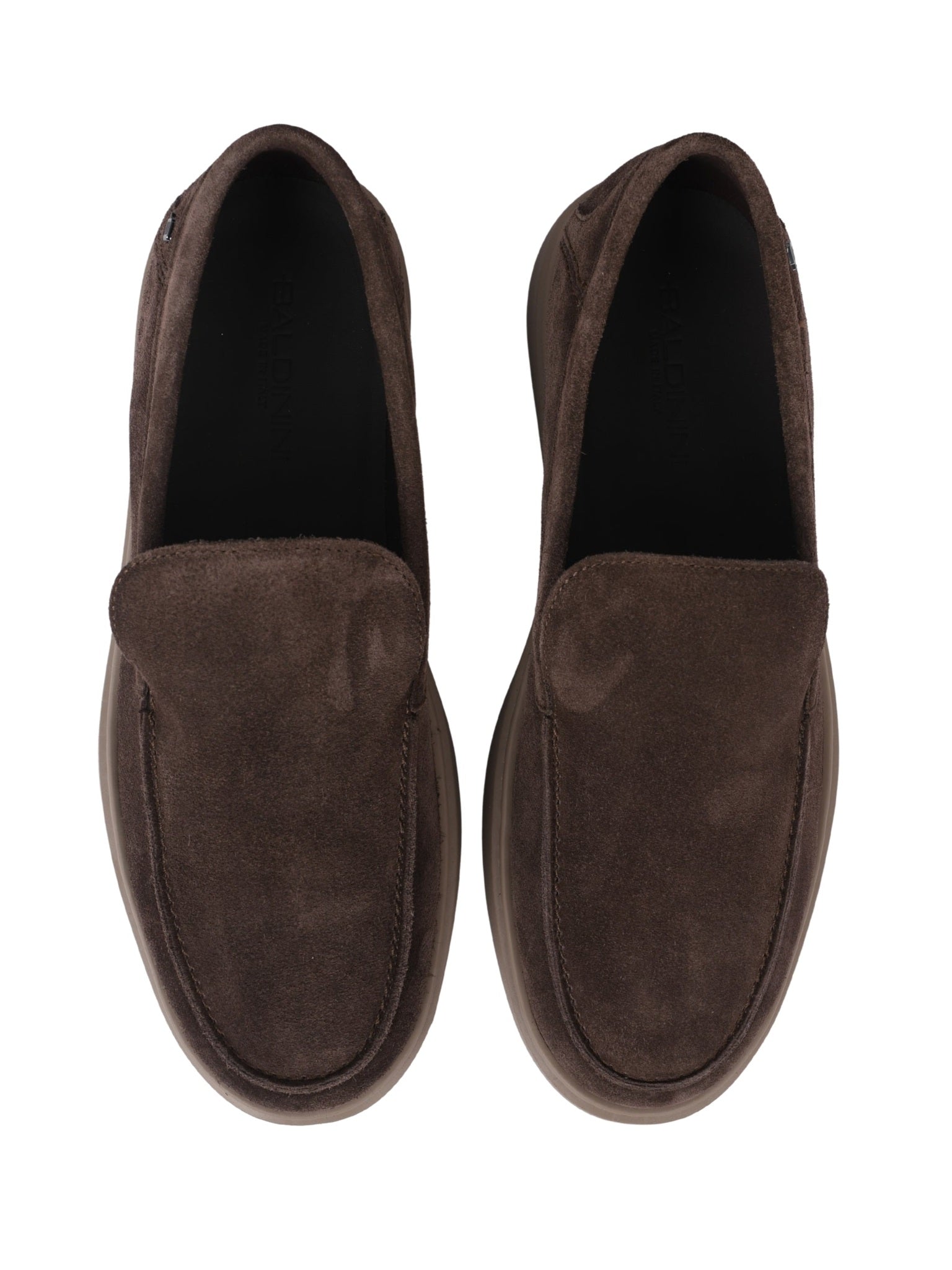 Dark brown suede slip-on shoe