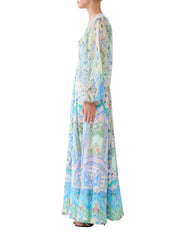 Lace up front long dress
