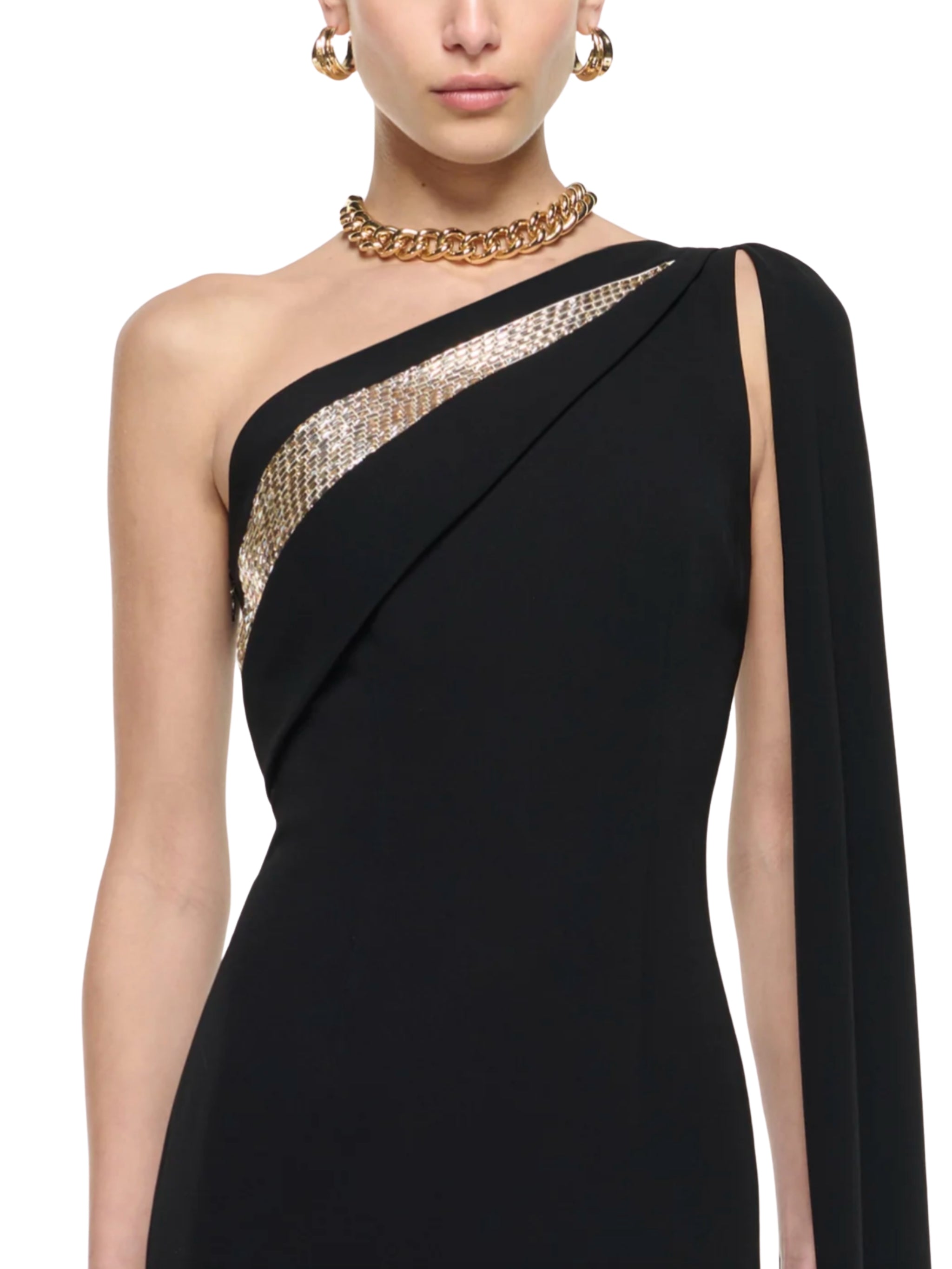 ONE SHOULDER DIAMANTE GOWN