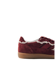 TB.490 CROCHET BURGUNDY LEATHER SNEAKERS