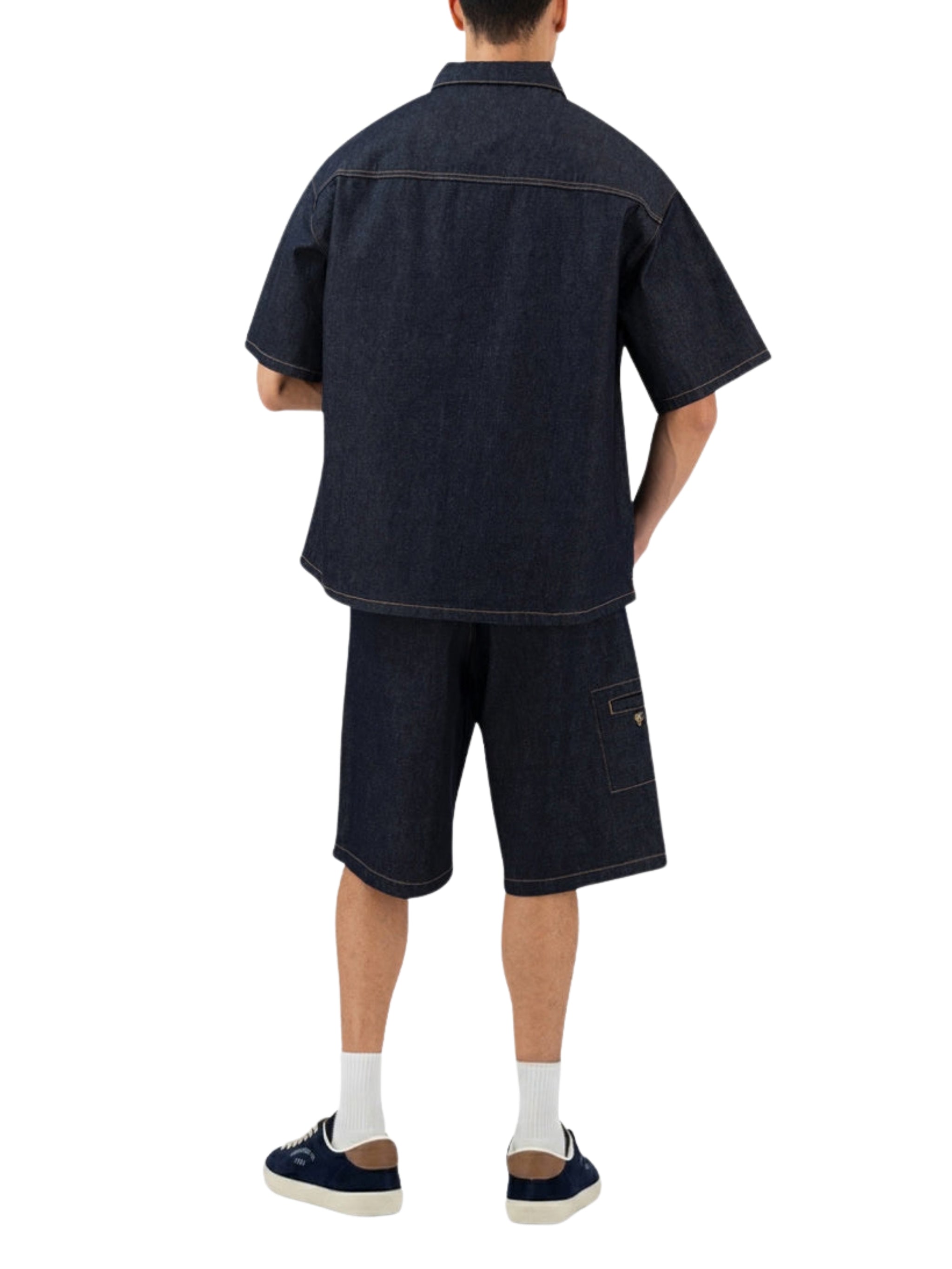 The stitched denim shirt