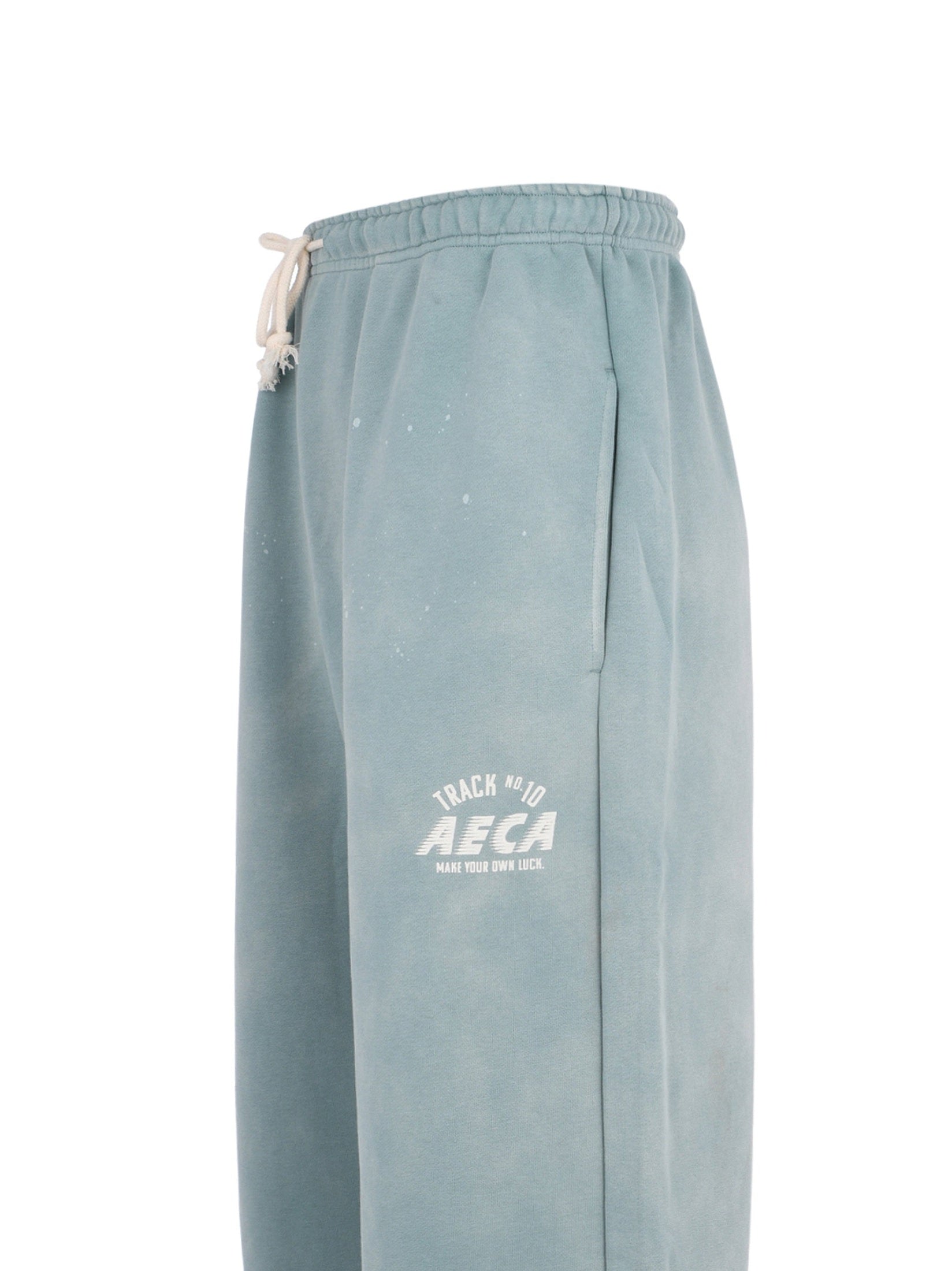 Washed cut-off hem sweat pants