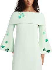 Floor length sleeveless shift dress with harness