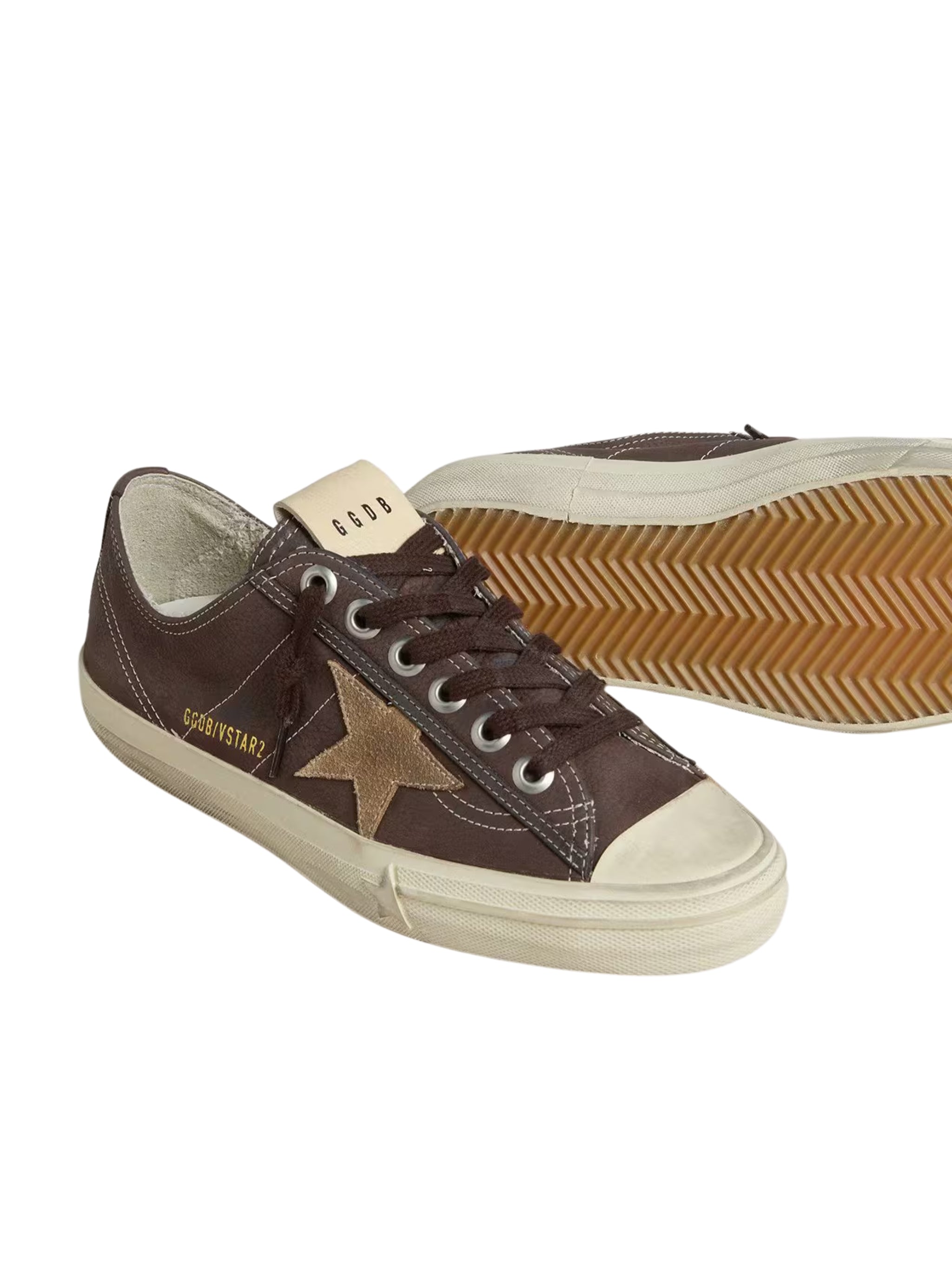 Women's V-Star in brown nubuck with tobacco-colored suede star