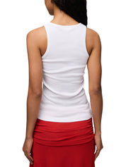 Compact rib jersey tank cherry