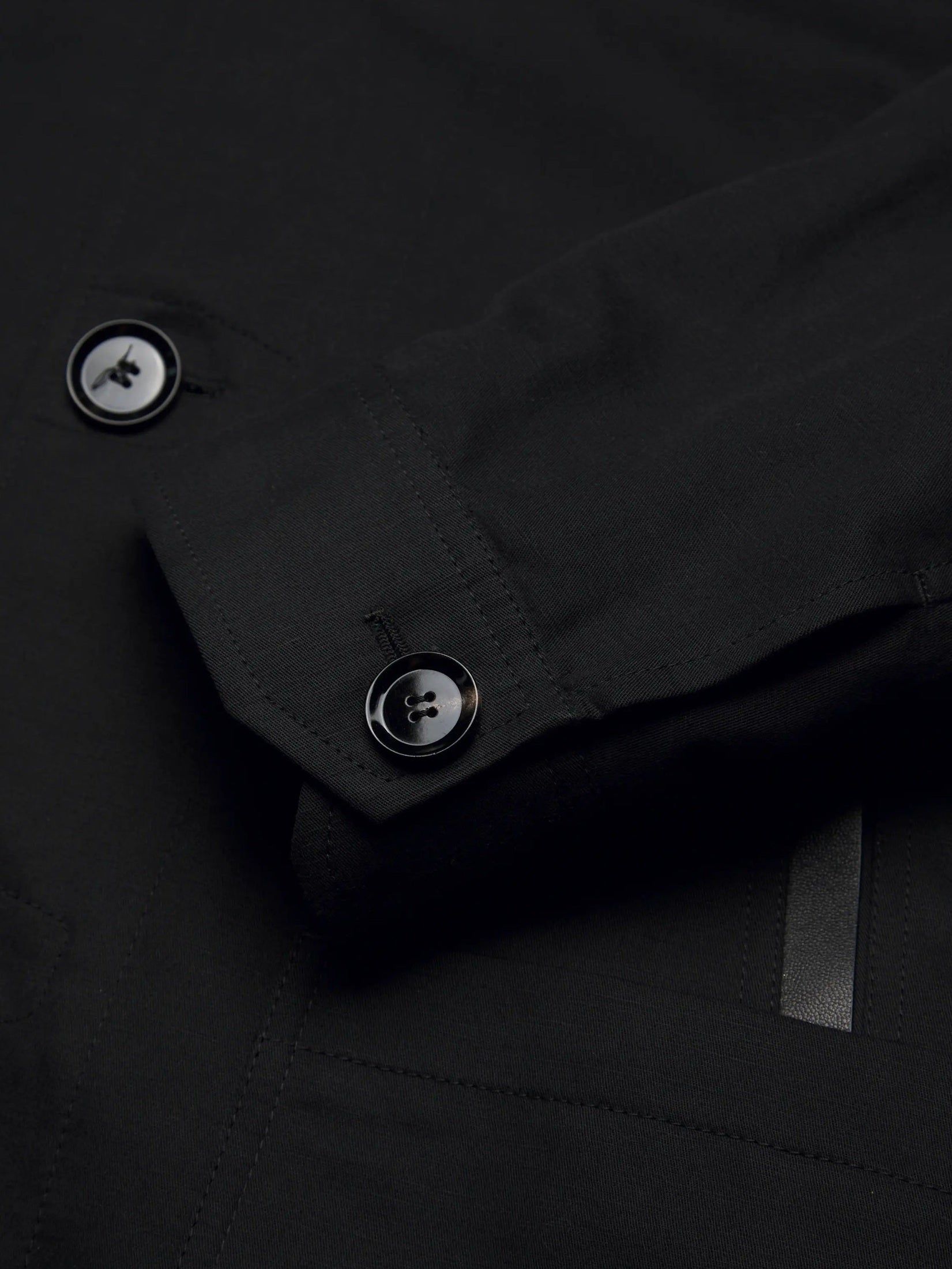 Black linen and cotton desert jacket