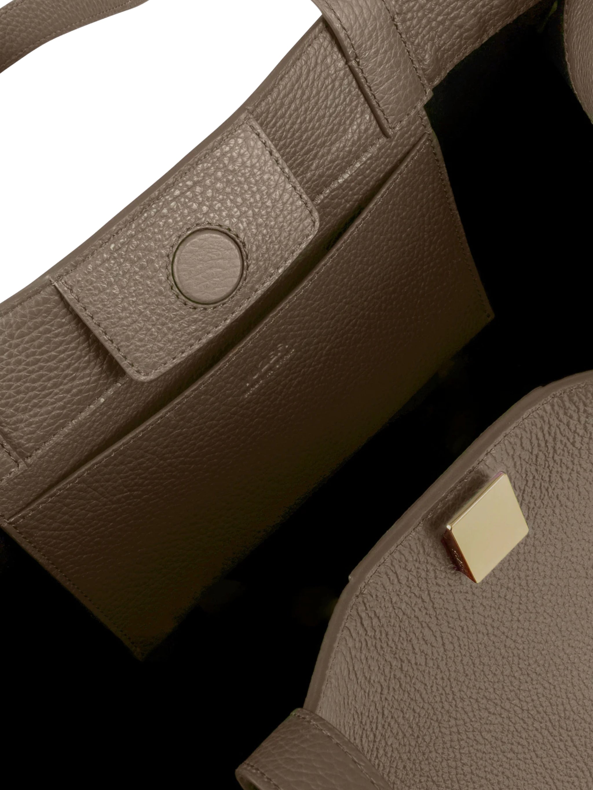 GYOZA TOTE TAUPE PEBBLE GRAINED LEATHER
