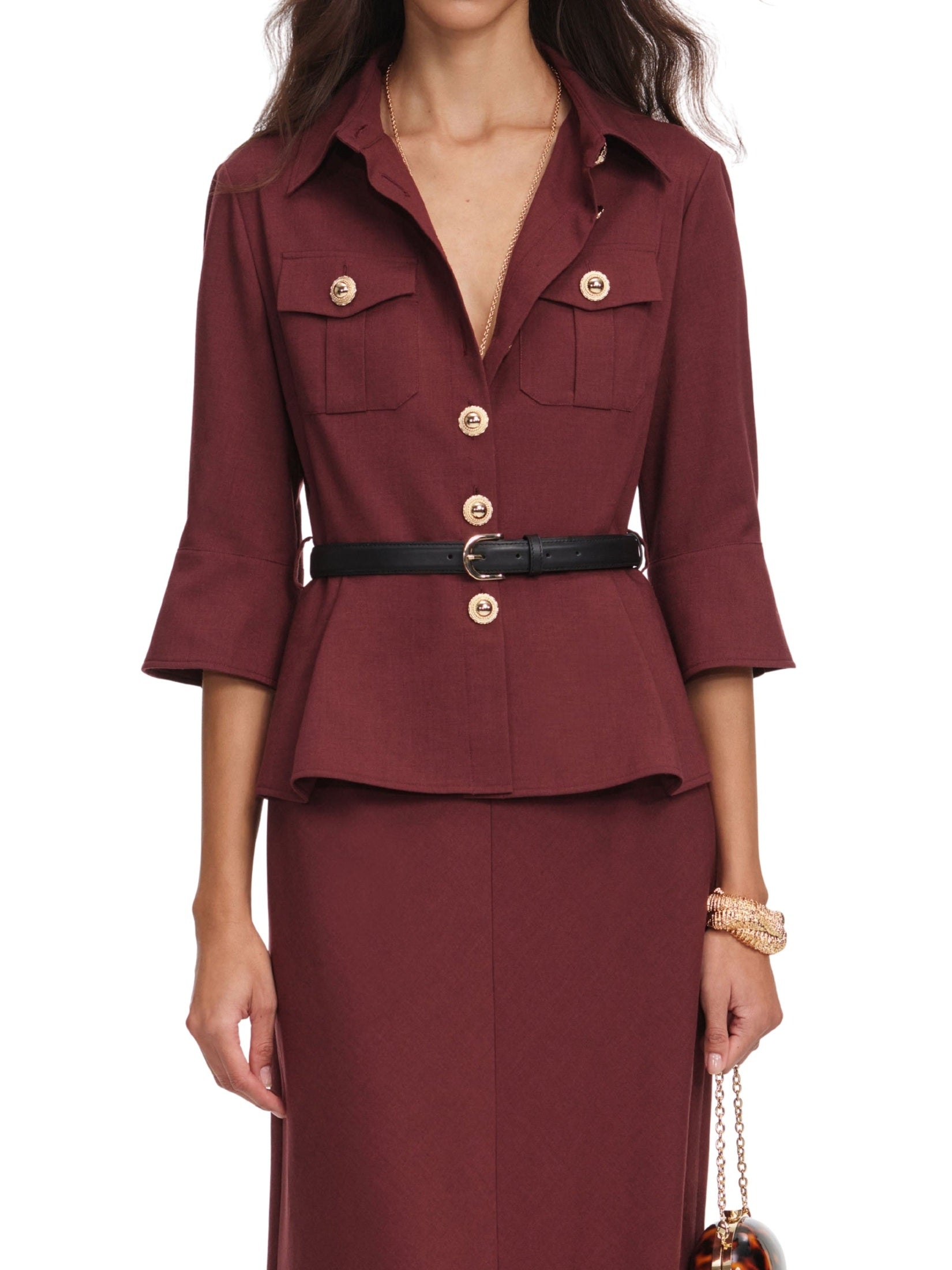 Brown twill maxi dress