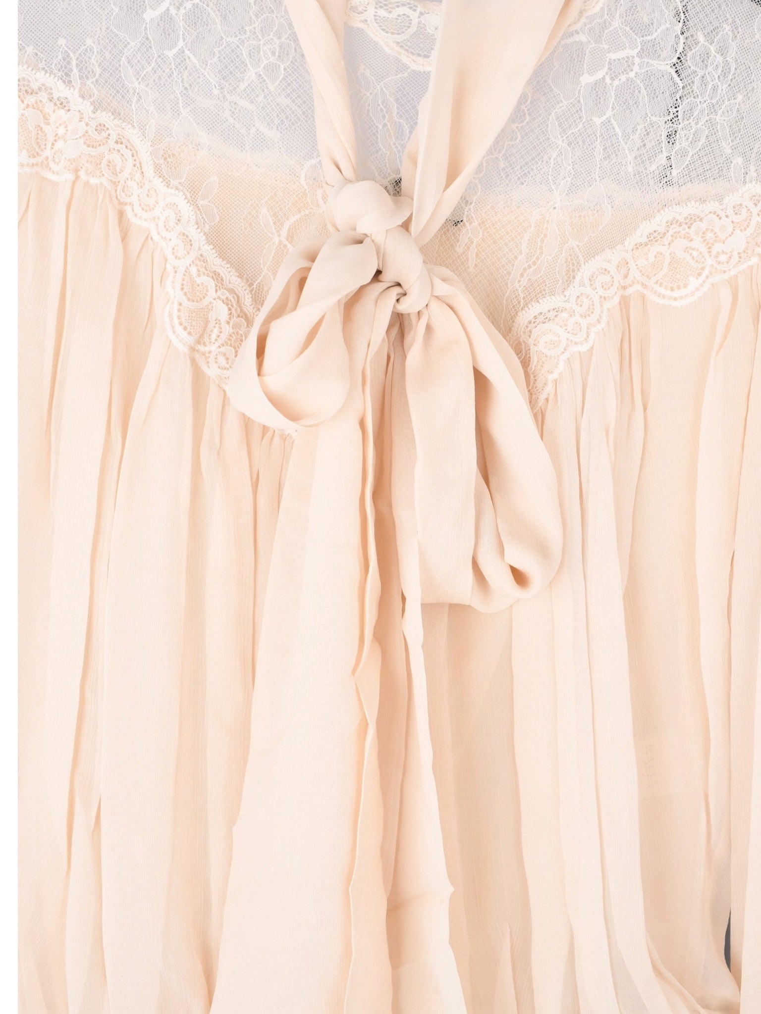 Scarf Neck Lace Detail Blouse