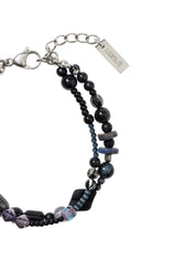 Black light beads layered bracelet