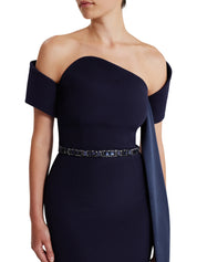 Giorgia Long Dress in Azurite with Multi-blues