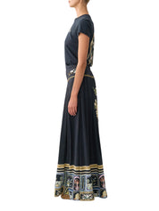 Corset waist maxi skirt