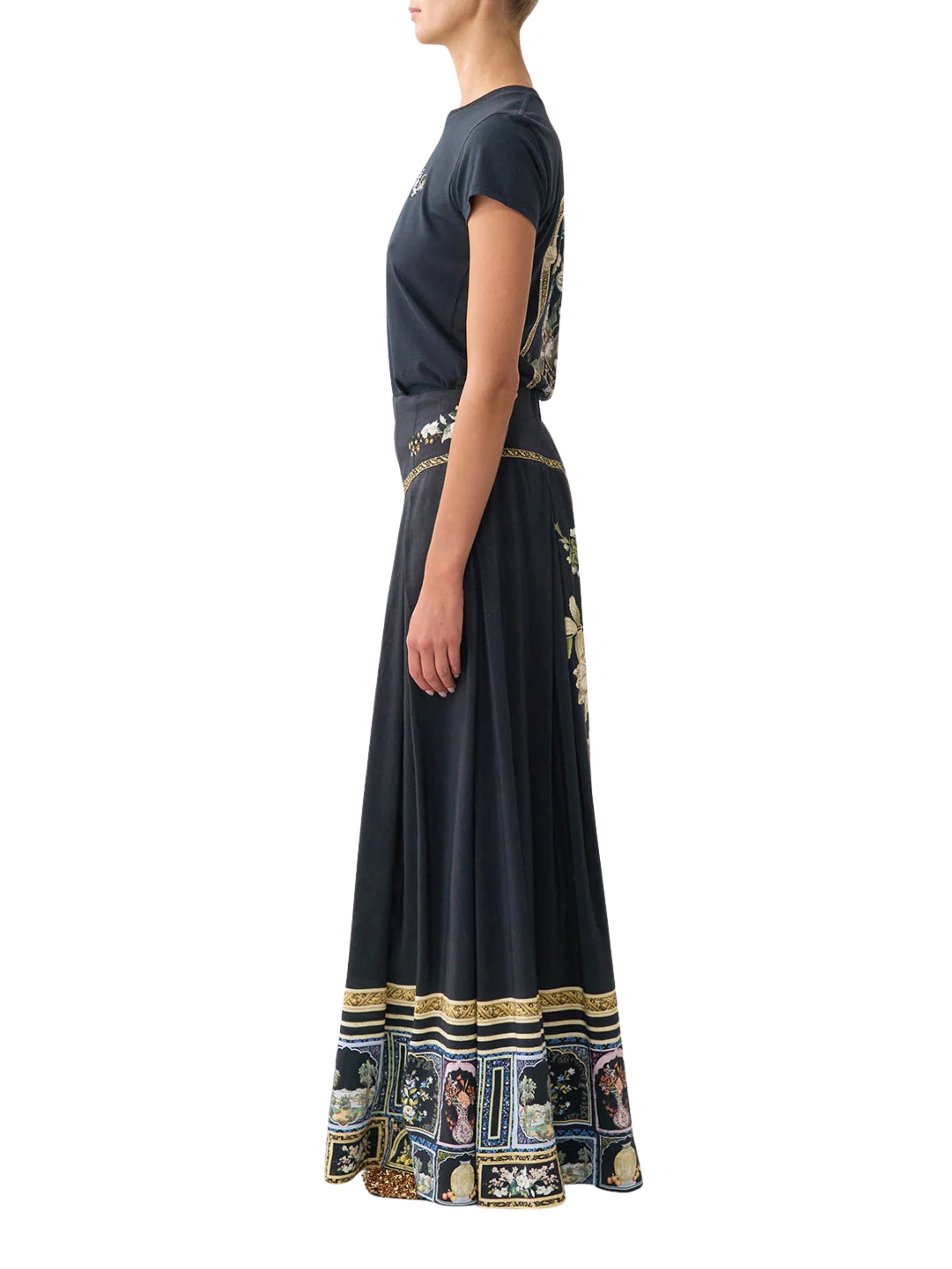 Corset waist maxi skirt