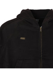Cropped washed zip-up hoodie