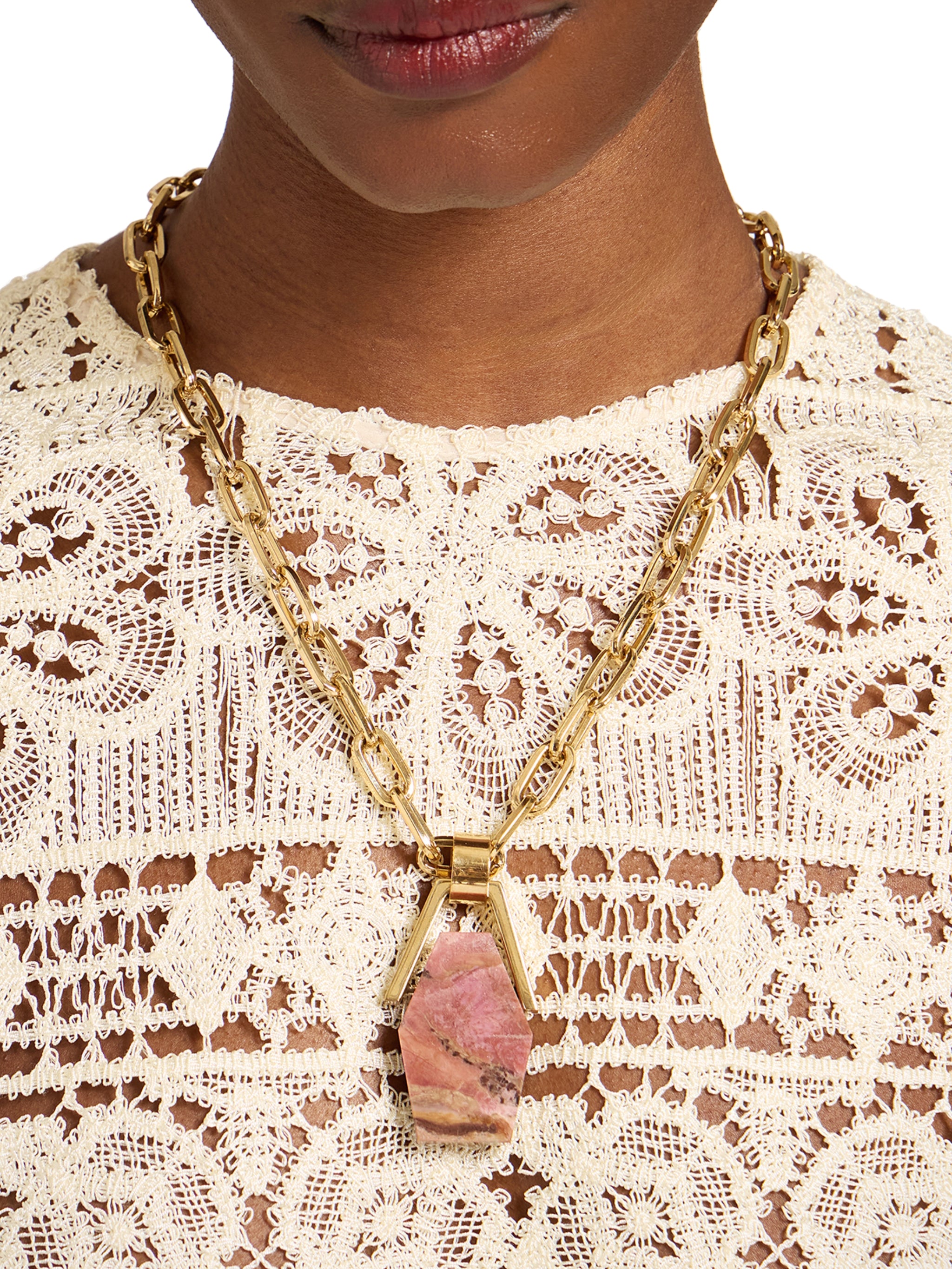 Portal necklace rhodonite