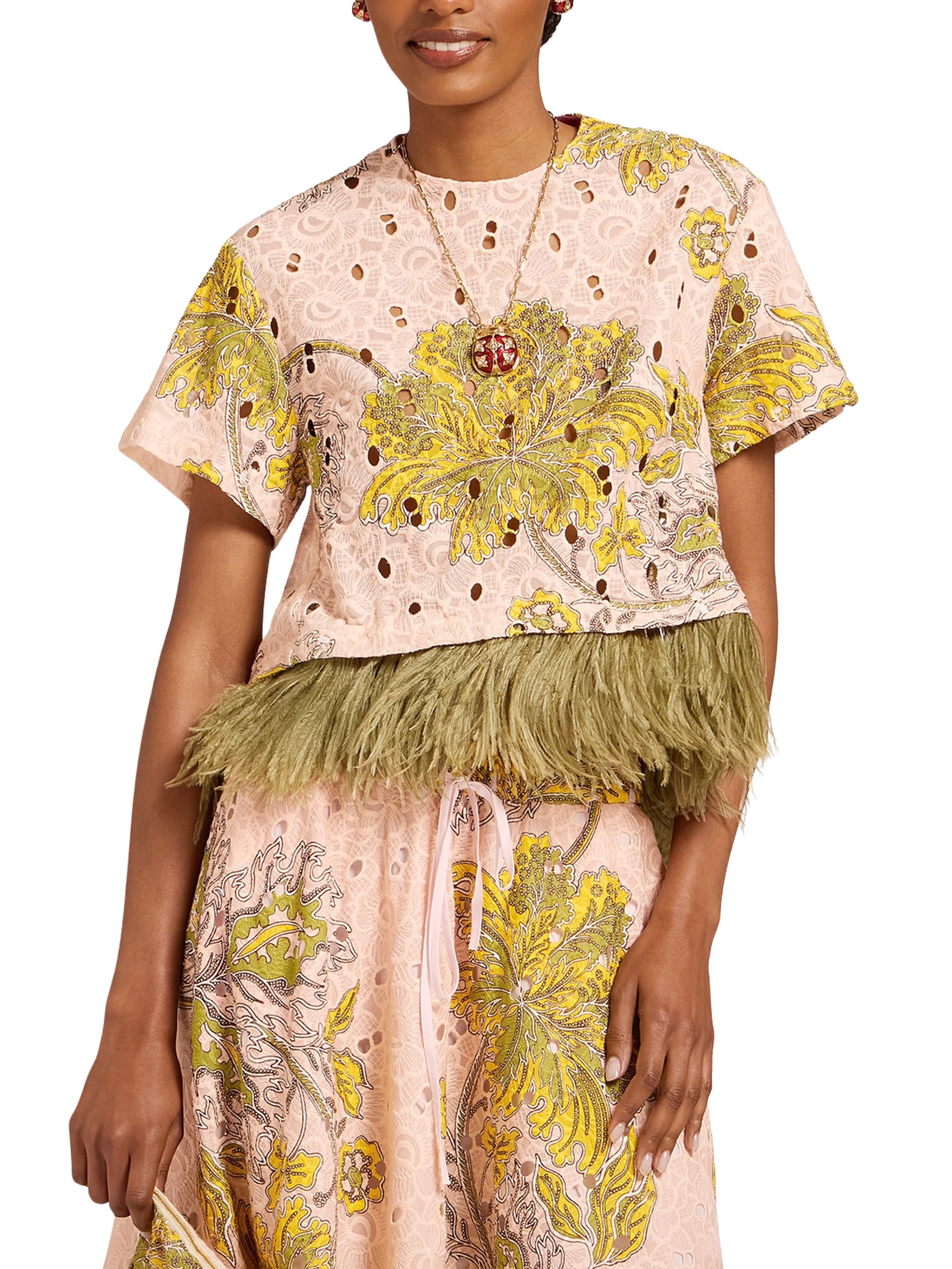 La scala tee (with feathers)