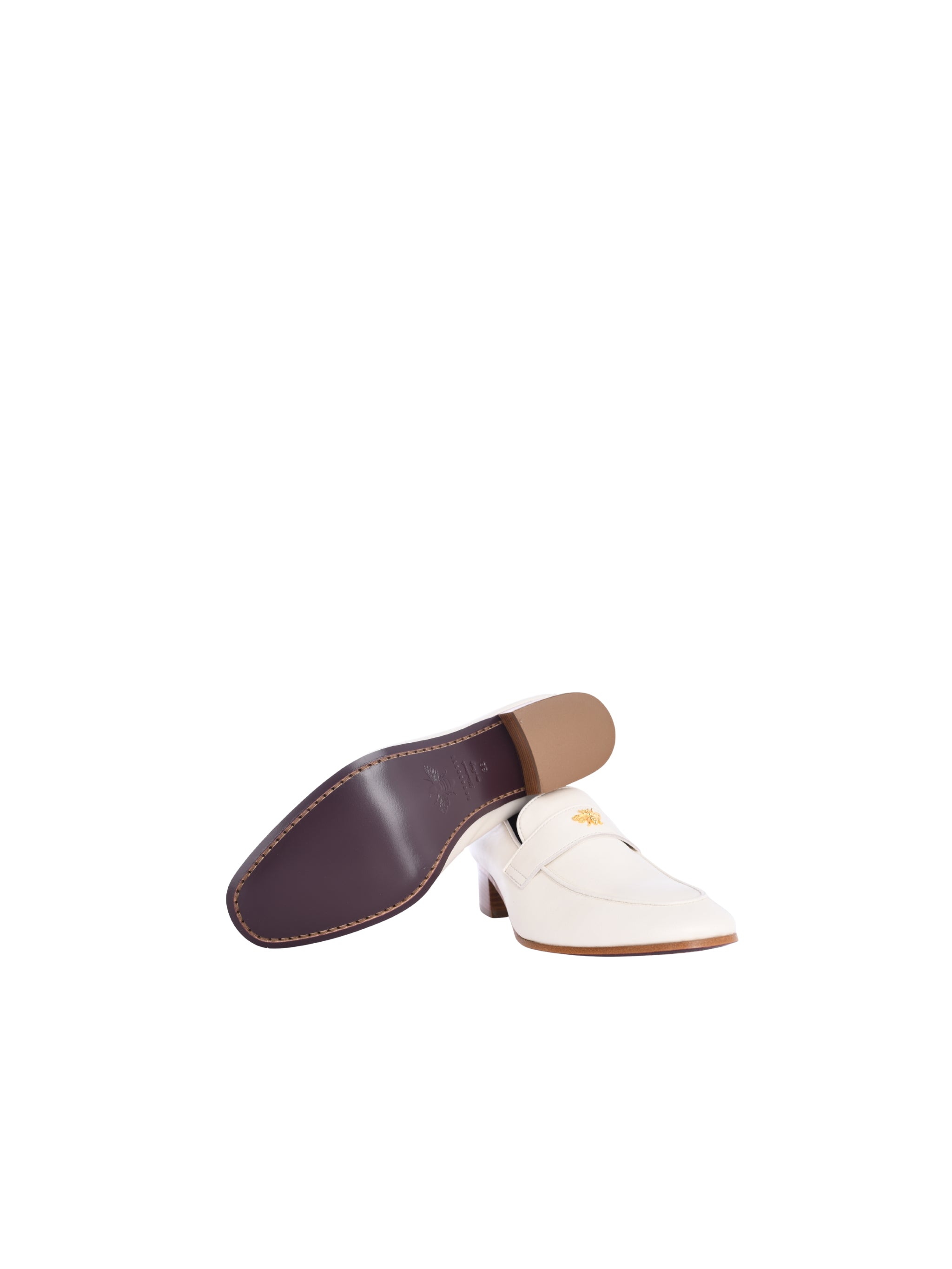 PORCELAINE LEATHER HEELED FLANEUR