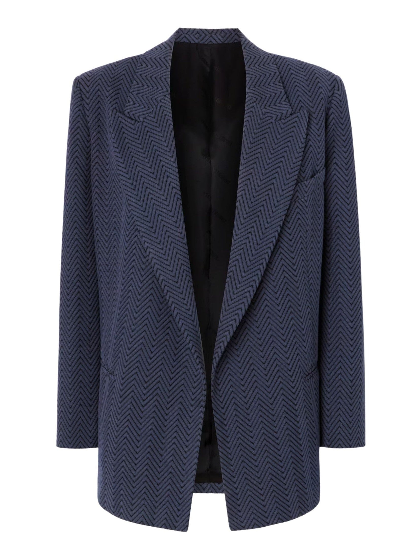 Single-breasted blazer with zigzag pattern