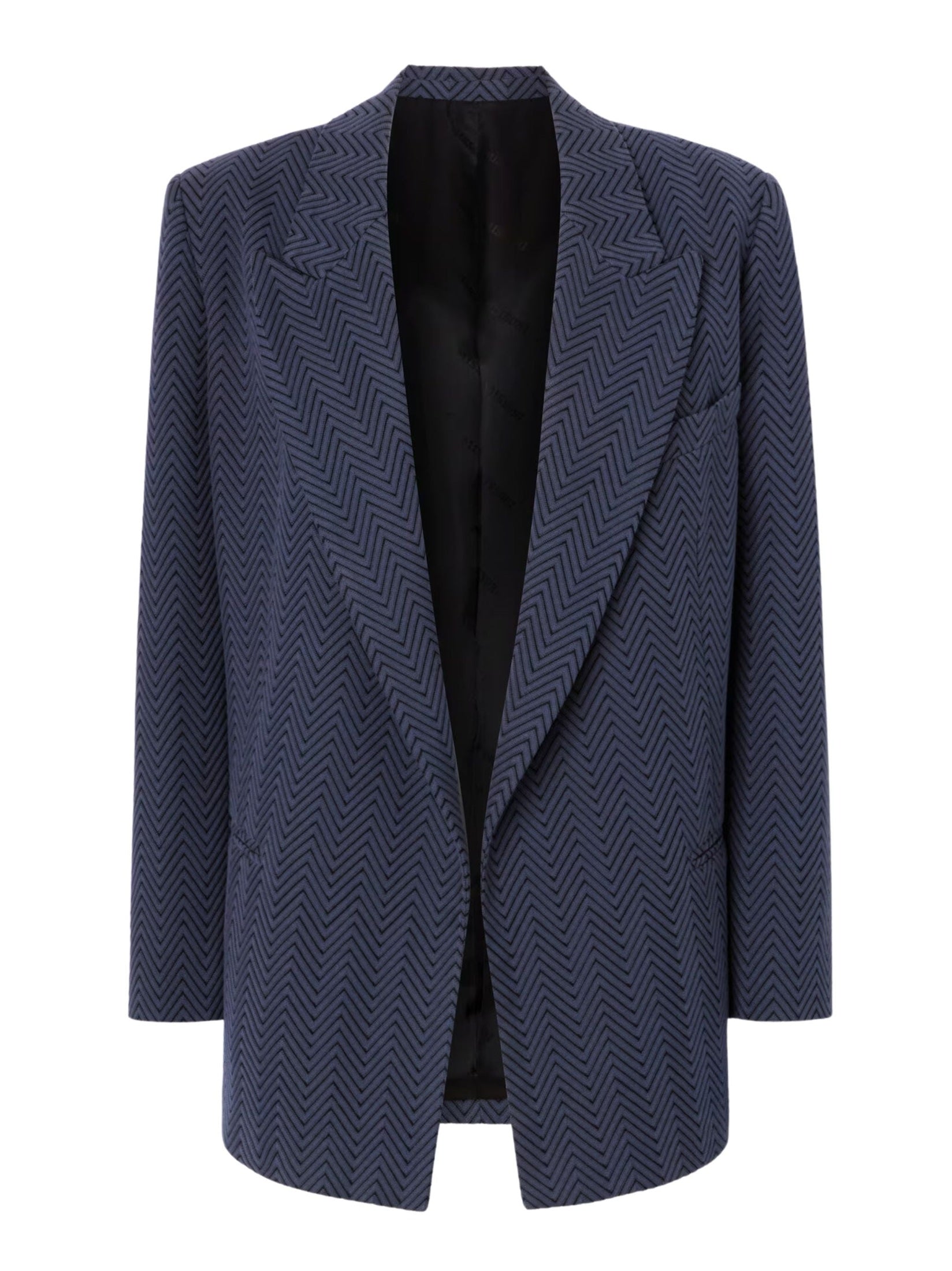 Single-breasted blazer with zigzag pattern