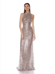 Tessa silver halterneck gown