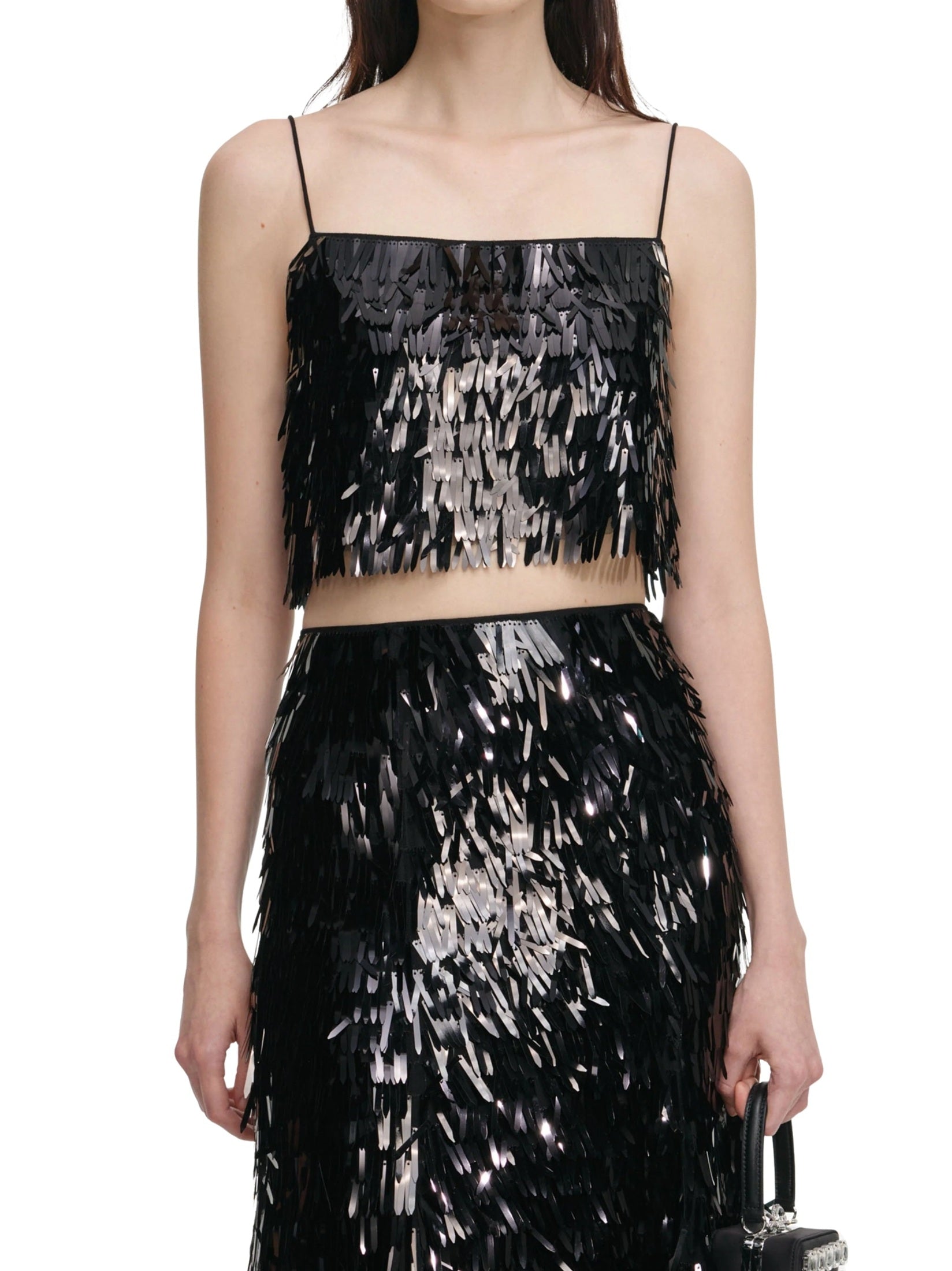 Black sequin top