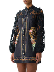 LACE SLEEVE MINI DRESS