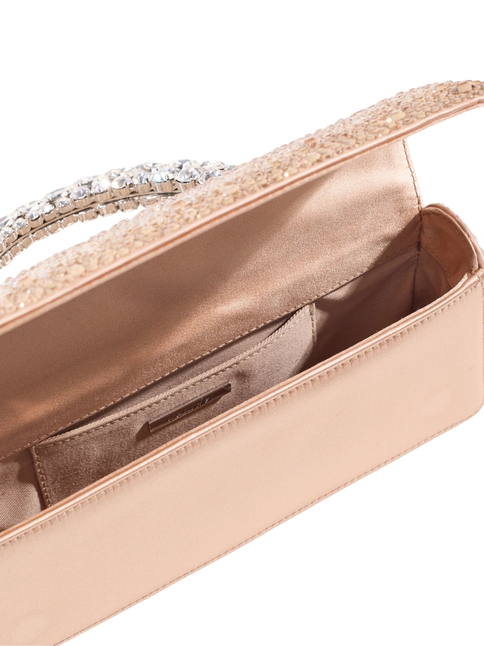 Malika stone-encrusted hotfix baguette clutch