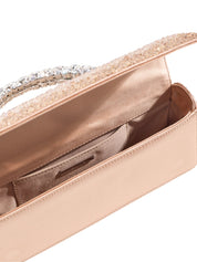 Malika stone-encrusted hotfix baguette clutch