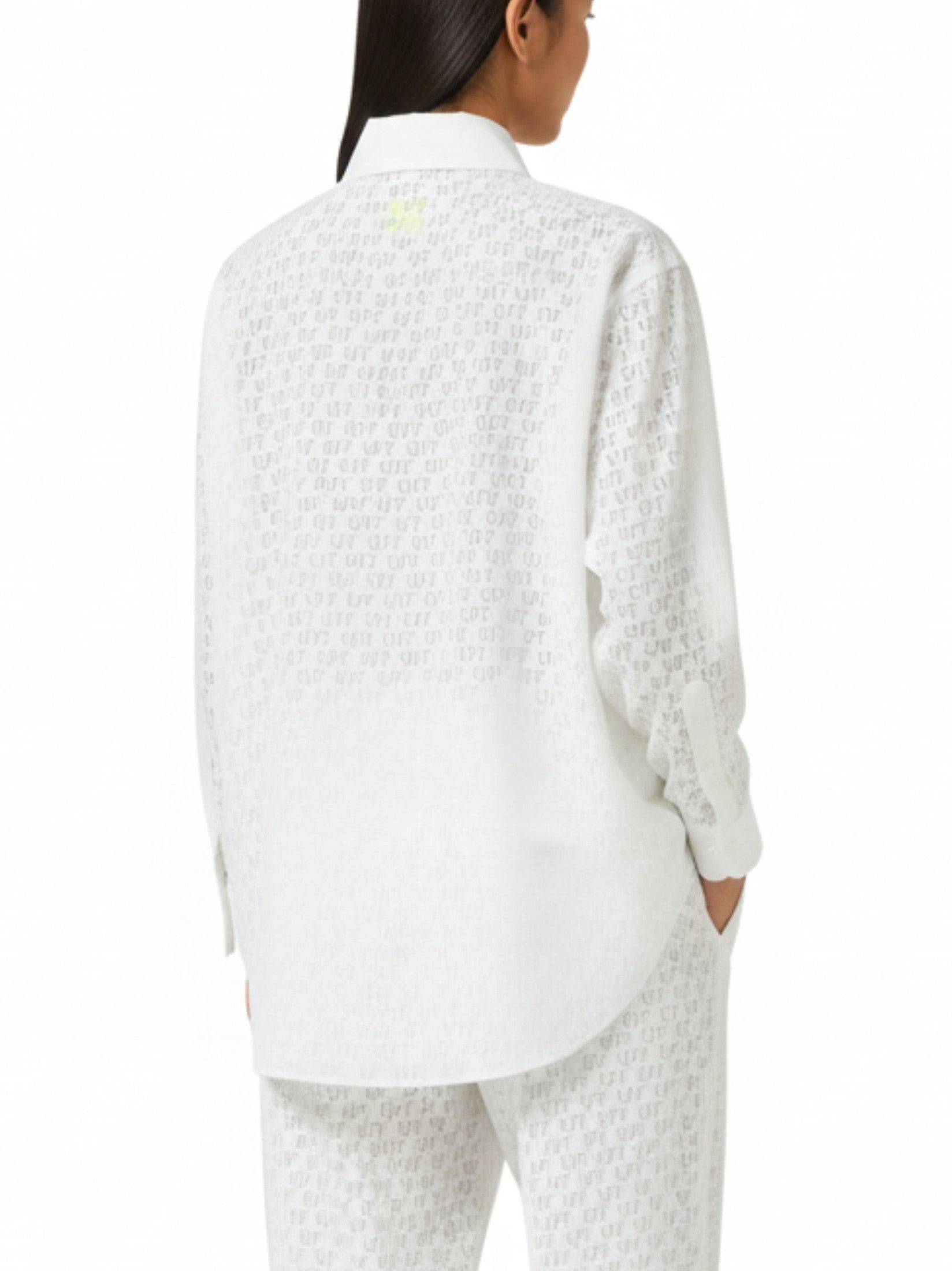 Stamp over shirt dress white