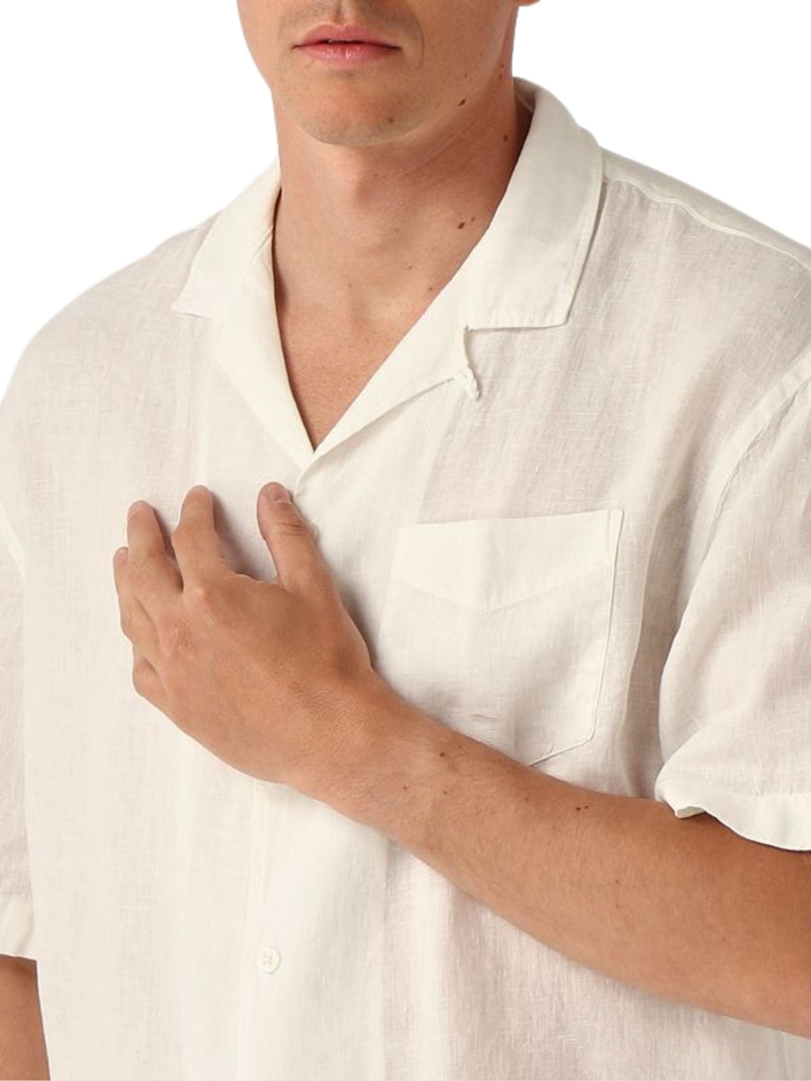 Camicia bart p. lino m/ c tinto capo
