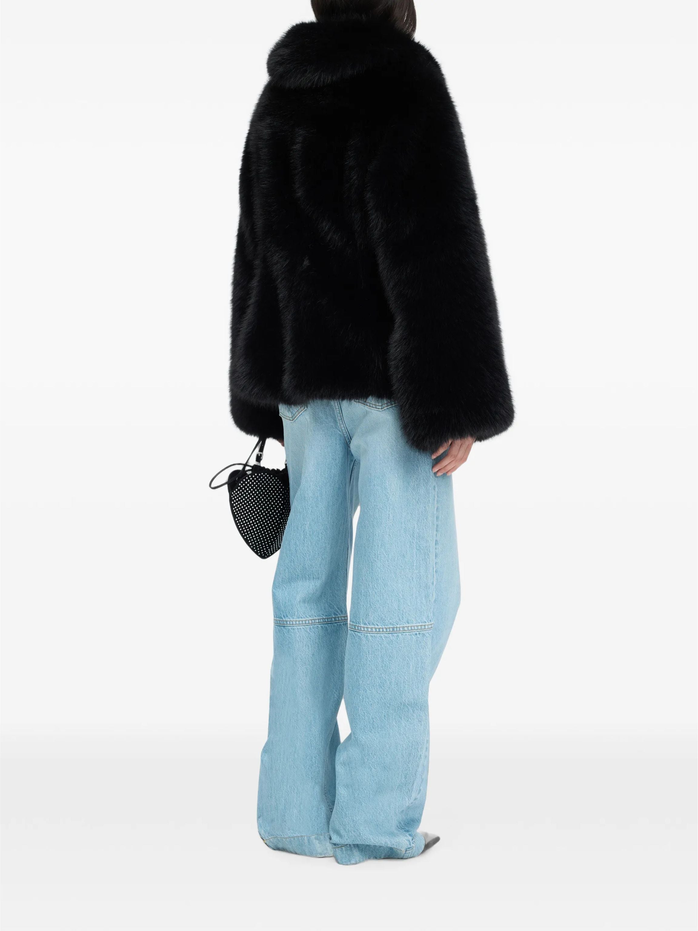 Faux fur flared jacket