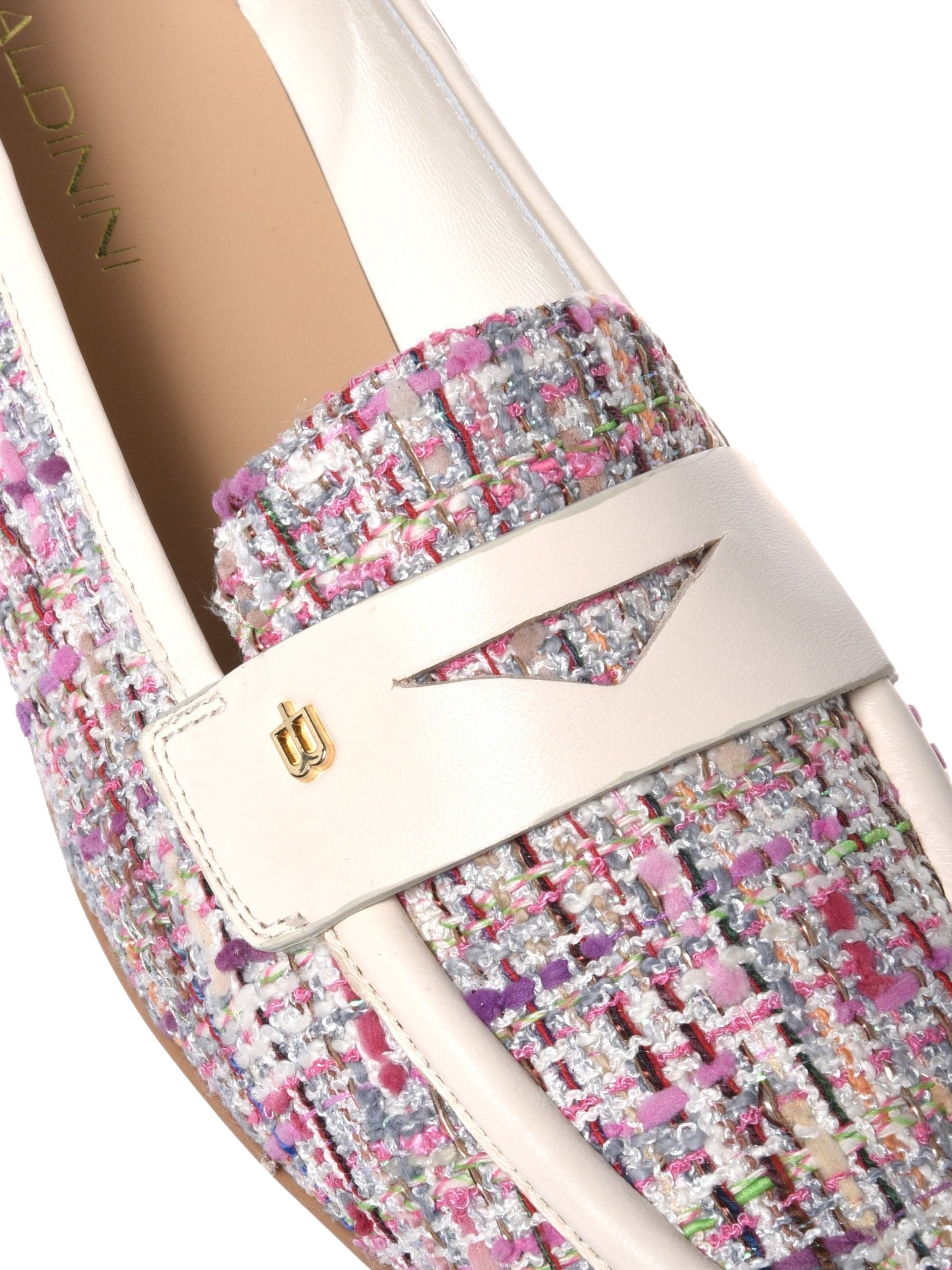 Loafer nappa & tweed off w & multic