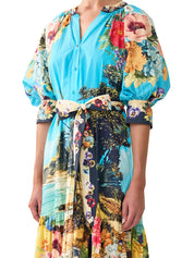 TIERED SHIRT DRESS WITH SHORT SLEEVE