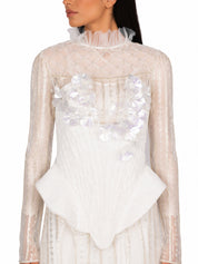 Off white after party wedding sequence dress with inner dress