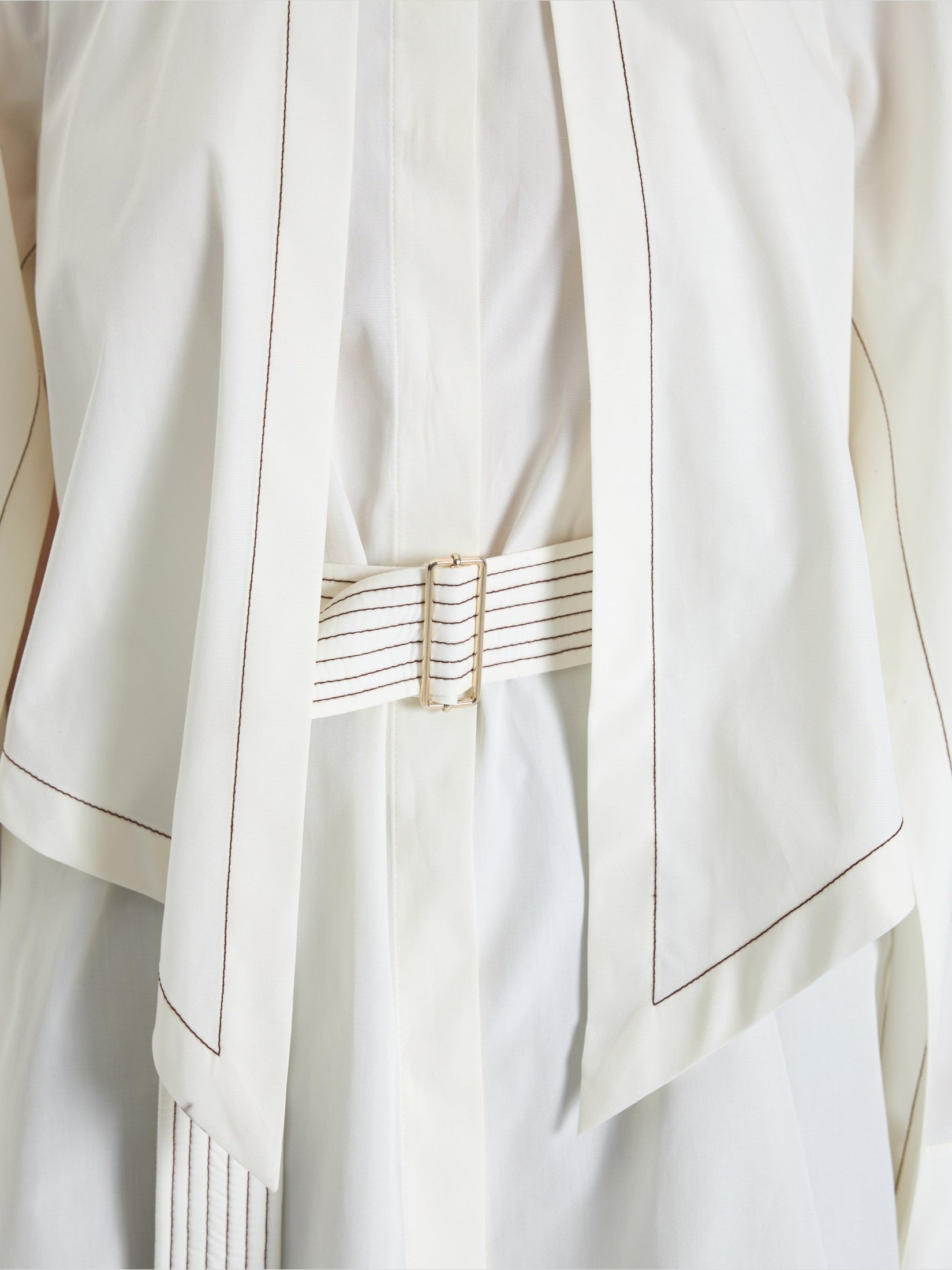 Cream belted short blouse
