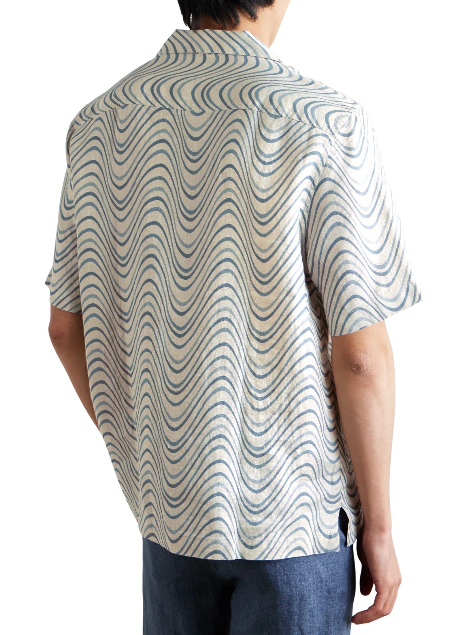 Roberto linen shirt s/s fibra print