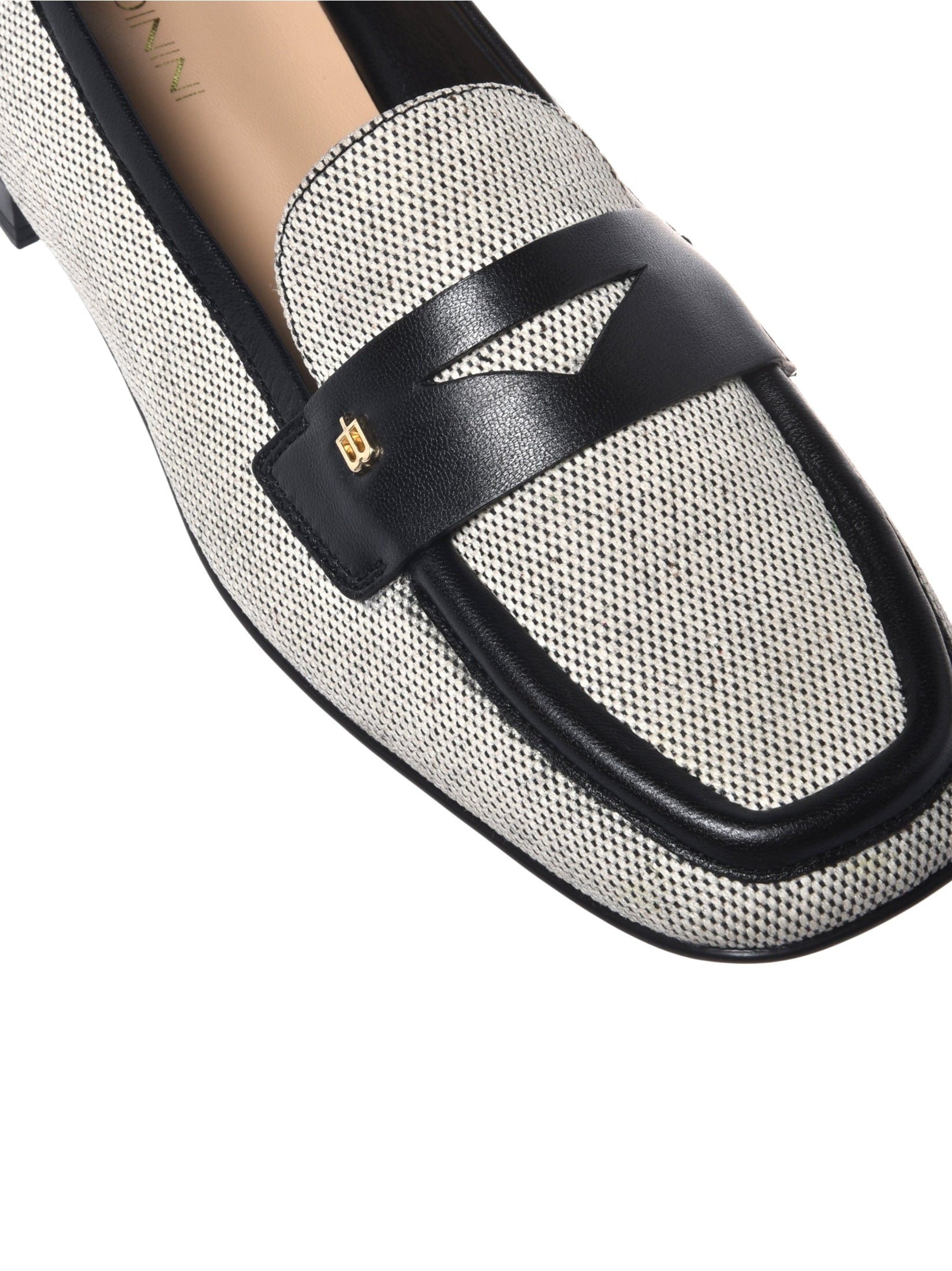 Loafer nappa & canvas black and off white