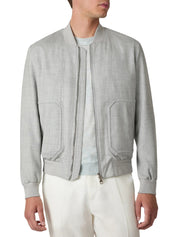 Wool silk linen bomber