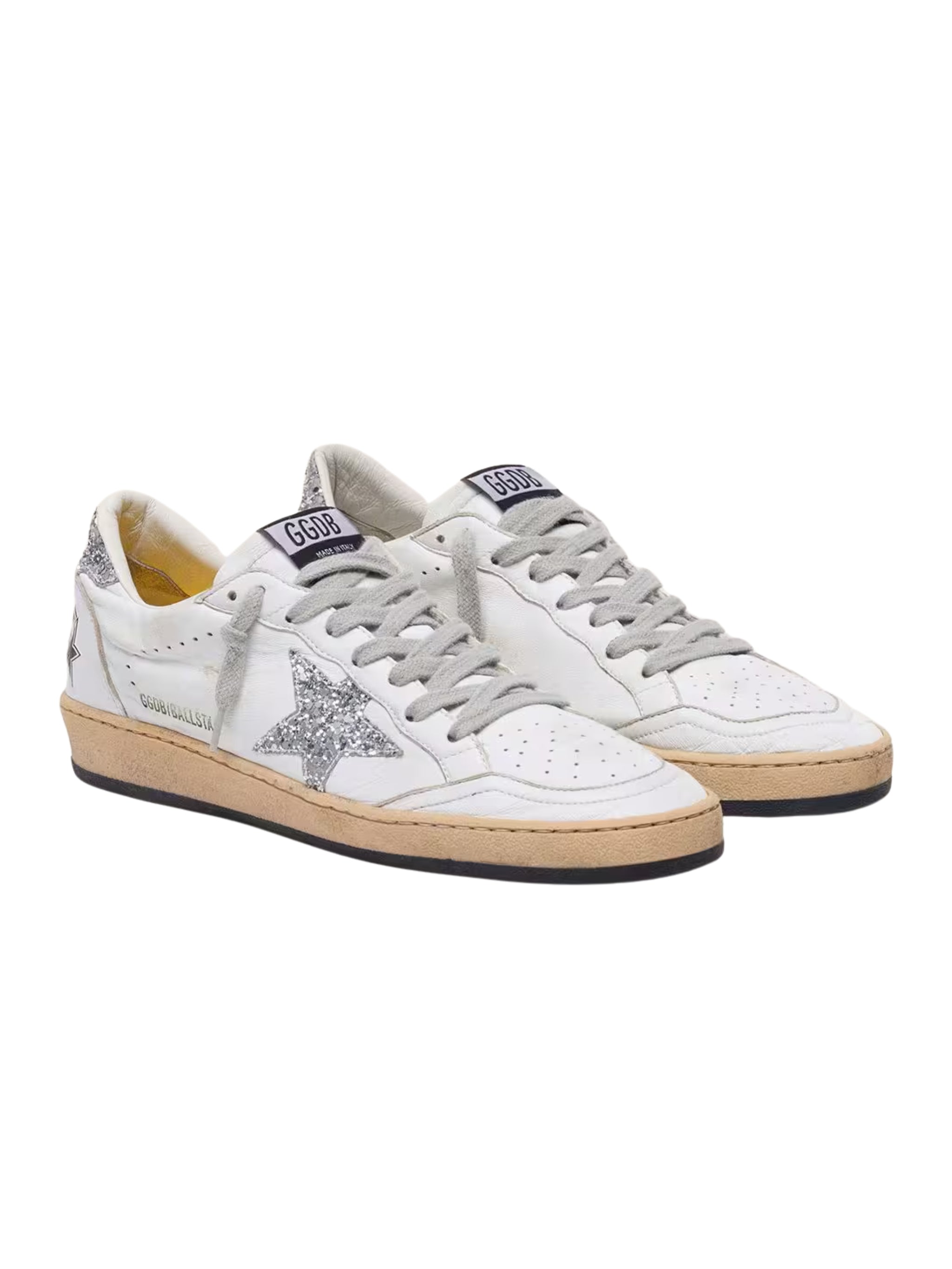 Women's Ball Star in nappa with white star and glitter heel tab