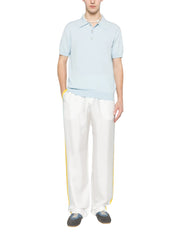 Tennis landscape silk twill trousers