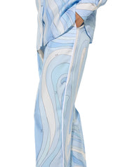 Marmo print silk pants