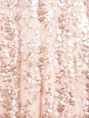 ROSANNA LATTICE ROUND NECK GOWN