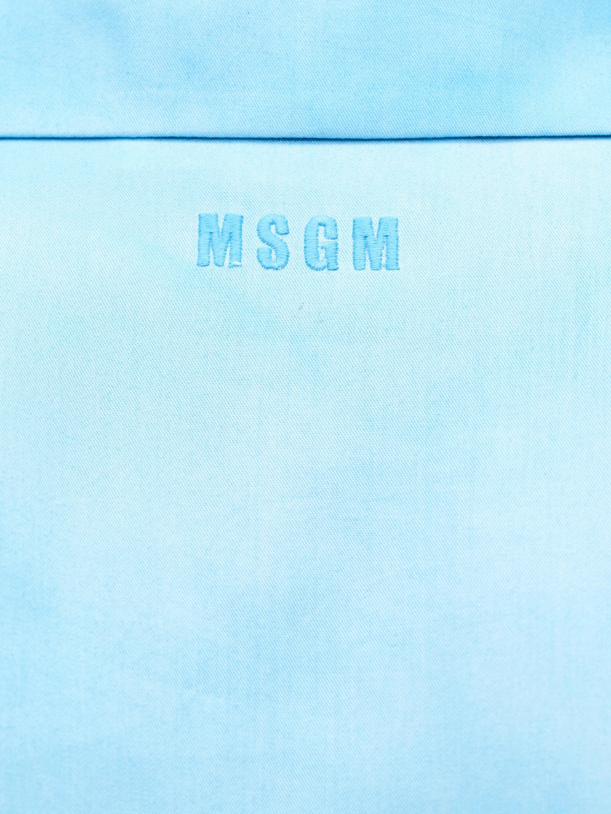 Light blue bowling short-sleeve lyocell shirt