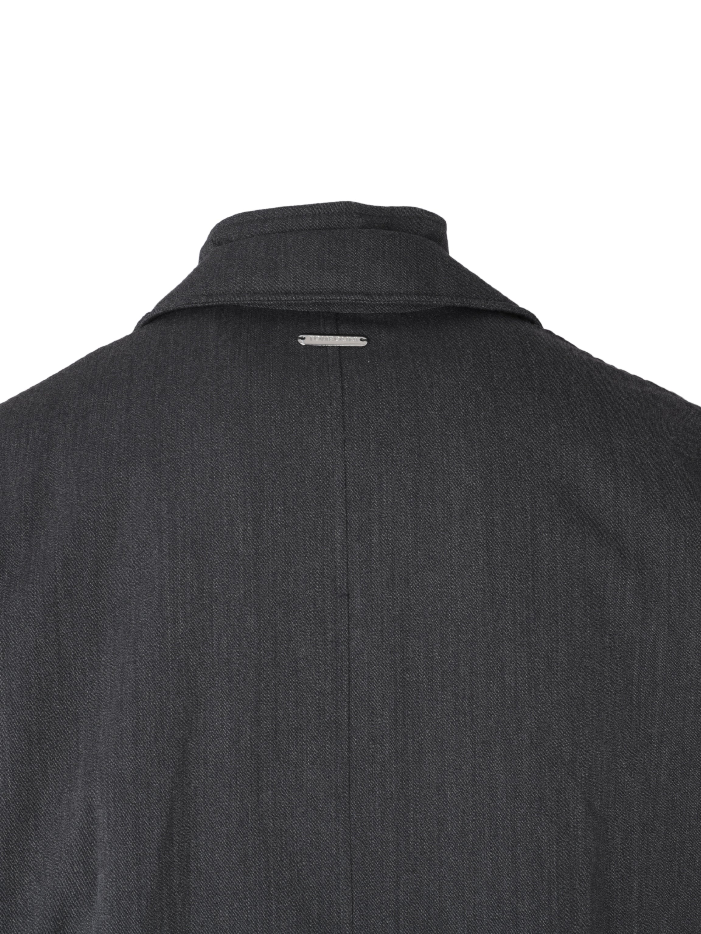 Grey Wool Blend Trench Coat